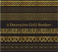 6 Decorative Gold Borders