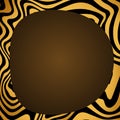 Decorative gold round border with abstract swirl element. Trendy vintage golden frame with modern ornament. Ethnic Royalty Free Stock Photo