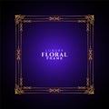 Decorative golden frame design violet classic background