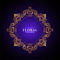 Decorative golden frame design violet classic background