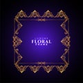 Decorative golden frame design violet classic background