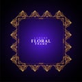 Decorative golden frame design violet classic background