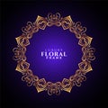 Decorative golden frame design violet classic background