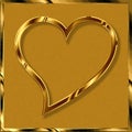 Golden love heart