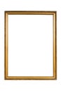 Decorative golden picture frame isolated on white