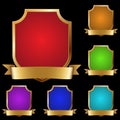 Decorative golden shields