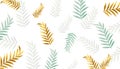 decorative golden and soft nature leaves pattern background design vector illustration