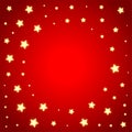 decorative golden twinkle stars background with empty space Royalty Free Stock Photo