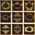 Decorative Golden Vector Ornate Quad Frames