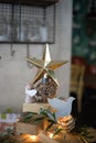 Decorative golden Xmas star