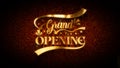 Decorative Grand Opening Lettering Gold On Brown Shiny Waves Grainy Pattern