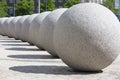 Decorative great stone spheres on the Christiansborg Palace Square, Copenhagen, Denmark Royalty Free Stock Photo