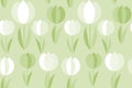 Decorative green color tulip flower seamless pattern. Royalty Free Stock Photo