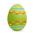 Decorative green easter egg symbol isolated