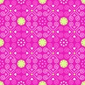 Decorative Green Pink Love Line Dot Ornament Seamless Pattern | Orl Series