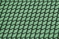 Decorative green tiles on the roof