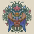 Decorative griffin. Medieval gothic style concept art. Design element Royalty Free Stock Photo
