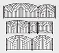 Decorative grille for gates, wickets or a fireplace grate. Stylized graphics of trees in the park