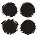Decorative grunge design elements - black paint artistic round frames Royalty Free Stock Photo