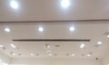 Decorative Gypsum false ceiling and coves painted with with emulsion paint and lighting fixtures for an retail shop interior
