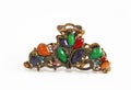 Decorative hair clip with a design of multicolored stones Royalty Free Stock Photo