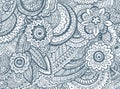 Decorative hand drawn doodle nature ornamental curl vector sketchy seamless pattern Royalty Free Stock Photo