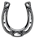 Hand drawn lucky horseshoe. Tattoo design