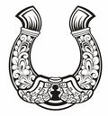 Hand drawn lucky horseshoe for your design Royalty Free Stock Photo