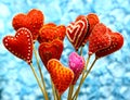 Decorative hand made hearts Royalty Free Stock Photo