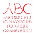 Decorative handcrafted Arched vector font. Royalty Free Stock Photo