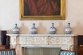 Decorative Handmade Porcelain Vases over a fireplace sill