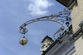 Decorative hanging street lantern mounted on the wall