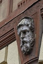 Decorative head element on eclectic style building from end of 19th century in Komarno, southern Slovakia