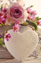 Decorative heart and flowers Royalty Free Stock Photo