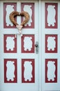 Decorative heart on the front door love, Valentine`s Day, Febru