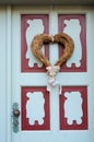 Decorative heart on the front door love, Valentine`s Day, Febru