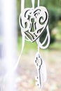 Decorative heart and key Royalty Free Stock Photo