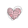 Decorative Heart Line Pattern Illustration Royalty Free Stock Photo