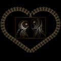 Decorative heart with a romantic couple 3