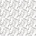Decorative hearts seamless vector pattern on transparent background Royalty Free Stock Photo