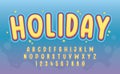 decorative holiday Font and Alphabet vector design