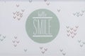 Decorative home painting with pastel color patterns and Hello Smile text