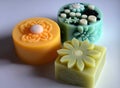 Decorative homemade hand soaps or shampoo bars