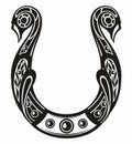 Decorative Horseshoe icon. Horseshoe symbol. Vector illustration. Silhouette icon.
