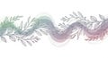 A decorative illustration features delicate, swirling lines intertwined with leafy Royalty Free Stock Photo