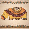 Decorative illustration hippo