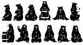 Decorative illustration sitting bears. Royalty Free Stock Photo