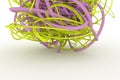 Decorative, illustrations CGI composition, bunch of messy string geometric, for design texture background. Colorful 3D rendering.