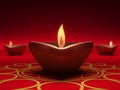 Decorative Indian Traditional Oil Lamp Royalty Free Stock Photo