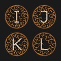 Decorative Initial Letters I, J, K,L.